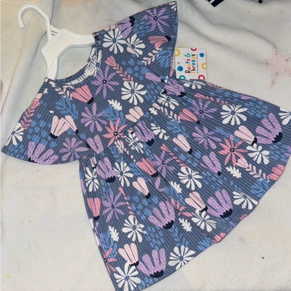 Roots & Threads Other - Floral Kids Casual Dress - Purple and Pink
